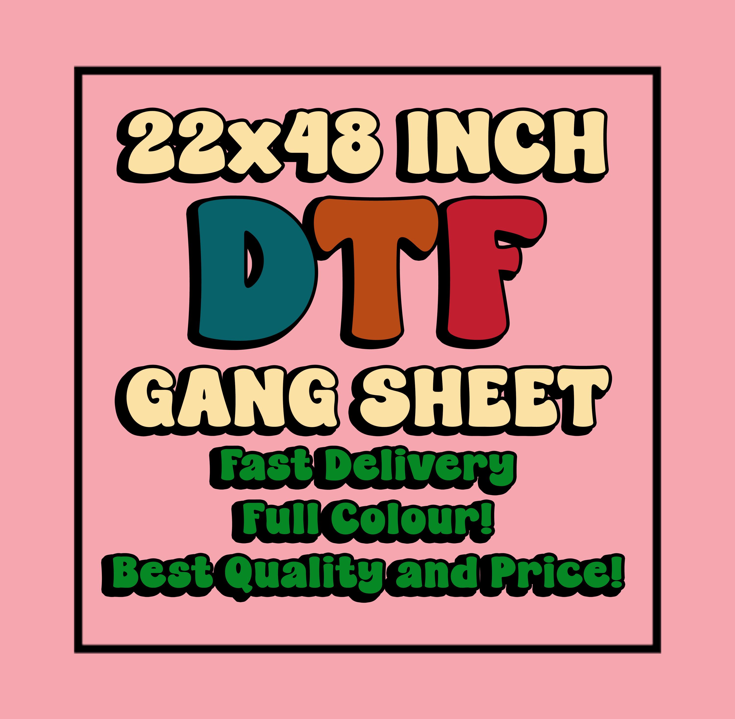 22x48 インチのカスタム DTF 転写 | フルカラー DTF プリント | 卸売