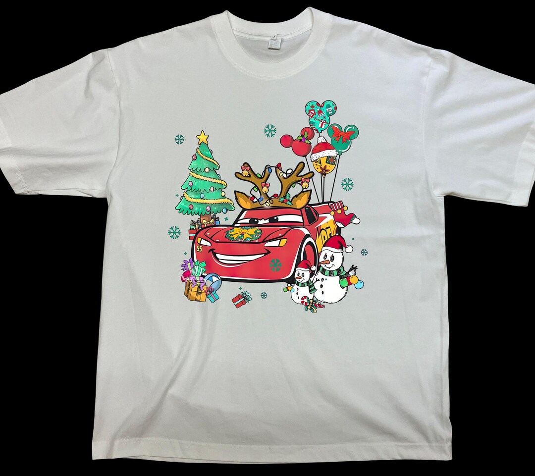 Disney Cars Christmas Mcqueen Mater Doc Premium Heavyweight T-shirt ...