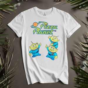 Camisetas personalizadas de Pixar Toy Story Funny Aliens Pizza Planet Space para hombres, mujeres y niños. Tallas S a 5XL. Camisetas para mujer disponibles. K318