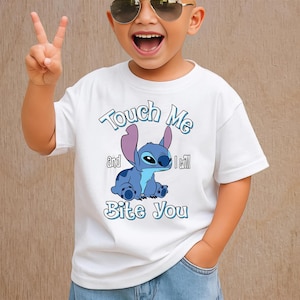 Lilo & Stitch Rör mig och jag biter dig rolig t-shirt | Unisex vuxen t-shirt | Hoodie | Premium DTF-tryck | Barnalternativ | O249 bild 9