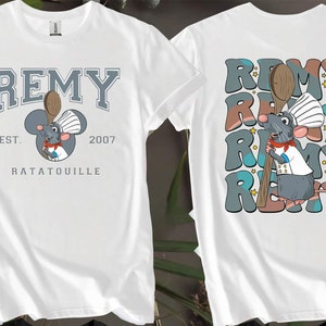2-seitiges Pixar Ratatouille Remy Kleiner Koch-T-Shirt für Männer, Frauen und Kinder - Größen S bis 5XL | Damen T-Shirts erhältlich AB9-2