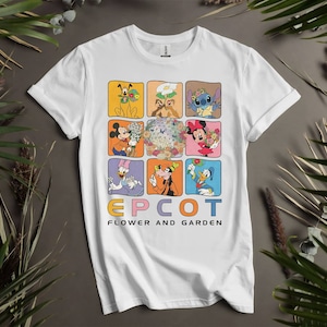 Disney Epcot Flower & Garden Festival 2024 custom T-shirts voor heren, dames en kinderen - maten S tot 5XL | Dames-T-shirts beschikbaar: K190
