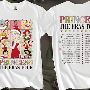 2-seitiges Princess The Eras Tour Christmas Light Benutzerdefinierte T-Shirts für Männer, Frauen und Kinder - Größen S bis 5XL | Damen T-Shirts erhältlich AB29-2
