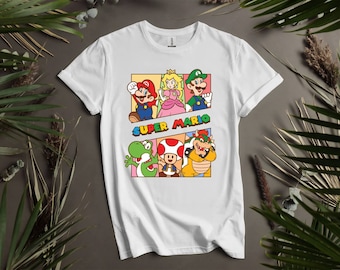 Super Mario Alla karaktärer Rolig hyllningskostym Anpassade t-shirts för män, kvinnor och barn - Storlekar S till 5XL | Damt-shirts tillgängliga I58