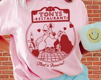 Disney Valentine Lady och Lufsen Unisex T-shirt med Hoodie och Sparkdräkt | Premium DTF-tryck | Vintage- och estetiska stilar | N147