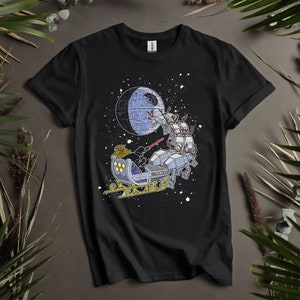 Darth Vader Open Sleigh Christmas Lights Custom T-Shirts for Men, Women, and Kids - Sizes S to 5XL | Ladies&#39; T-Shirts Available K727