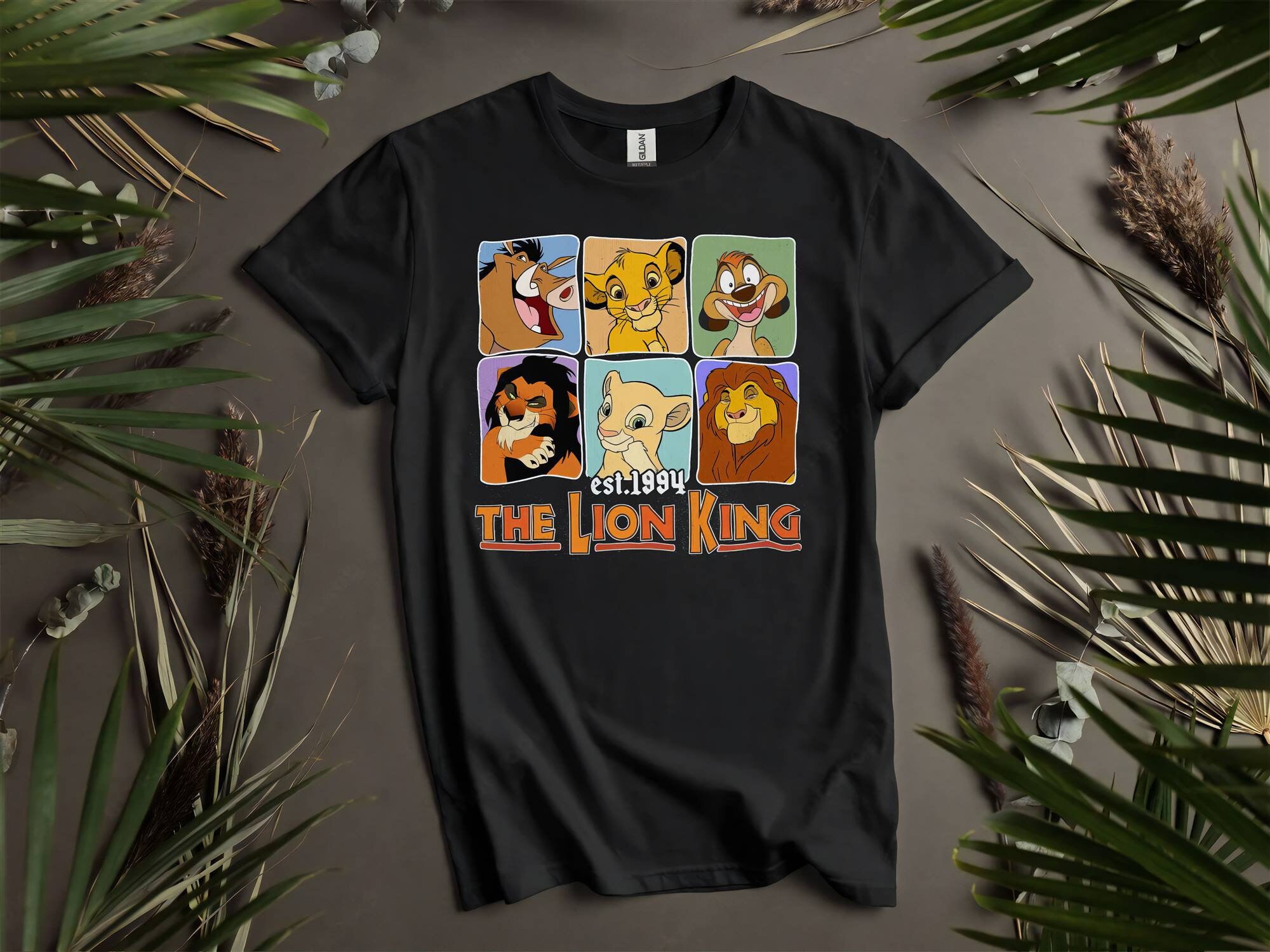 The Lion King Characters Group Shot 1994 Custom T-shirts for Men