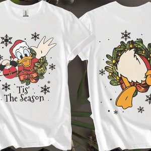 2-seitiger Donald Duck Tis 'The Season Xmas Custom T-Shirts für Männer, Frauen und Kinder - Größen S bis 5XL | Damen-T-Shirts erhältlich AB37-2