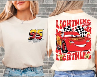 Lightning McQueen Cars Reise Unisex T-Shirt Hoodie Sweatshirt Strampler | Premium DTF Druck | Vintage & Ästhetische Stile | N576-2