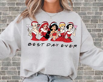 Disney Princess Christmas Unisex T-Shirt Hoodie Sweatshirt Romper | Premium DTF Print | Vintage & Aesthetic Styles | N104