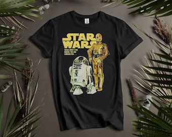 Disney Star Wars Droids R2-D2 & C-3PO Logotyp Anpassade T-shirts för Herr, Dam och Barn - Storlekar S till 5XL | Dam T-shirts Finns K680