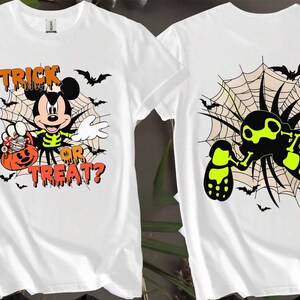 2-seitiges Mickey & Friends Skeleton Halloween T-Shirt für Männer, Frauen und Kinder - Größen S bis 5XL | Damen T-Shirts erhältlich AB19-2