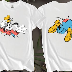 2-seitige Disney Goofy kundenspezifische T-Shirts für Männer, Frauen und Kinder - Größen S bis 5XL | Damen T-Shirts erhältlich AB1-2