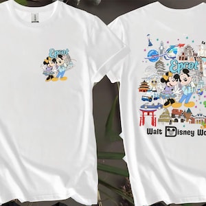 2-seitiges Mickey Minnie Epcot Center Benutzerdefinierte T-Shirts für Männer, Frauen und Kinder - Größen S bis 5XL | Damen T-Shirts erhältlich AB95-2