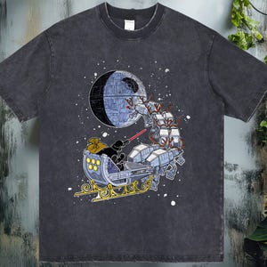 Star War Christmasdarth Vader Sleigh Christmasgalaxys Premium Heavyweight T-shirt | 100% Cotton | Oversized Fit M307