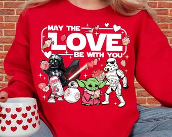 Valentine's Day Star Wars Unisex T-Shirt Hoodie Sweatshirt Romper | Premium DTF Print | Vintage & Aesthetic Styles | N485