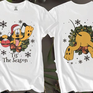 2-seitiges Pluto Hund Tis 'The Season Christmas T-Shirt für Männer, Frauen und Kinder - Größen S bis 5XL | Damen T-Shirts erhältlich AB65-2
