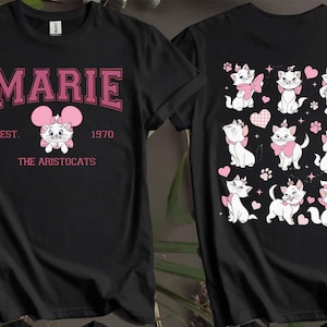 Camisetas personalizadas de dos caras con el gato de Disney Marie Emotions Love para hombres, mujeres y niños. Tallas S a 5XL. Camisetas para mujer disponibles. AB71-2