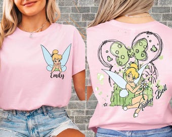 Chemise fée clochette Princes Disney | T-shirt graphique drôle personnalisé | Impression de qualité en coton | Tailles adultes enfants dames | Options de sweat à capuche et barboteuse | N685