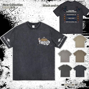 K&ouml;nnte beinhalten: Ein dunkelgraues T-Shirt mit dem Text "New Collection 2025 S/S" und "Disney Cruise Line". Das Shirt zeigt eine Grafik mit dem Wort "FANTASY" und eine Liste von Reisezielen. Mehrere Farboptionen werden angezeigt.