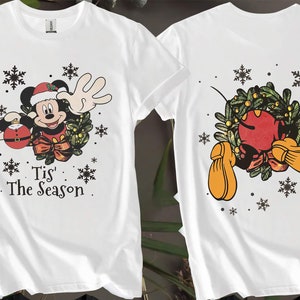 2-seitiges Micky Maus Tis The Season Weihnachten Benutzerdefinierte T-Shirts für Männer, Frauen und Kinder - Größen S bis 5XL | Damen-T-Shirts erhältlich AB43-2
