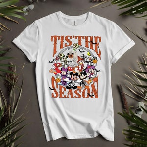 Tis The Season Mickey's Friends Halloween-T-shirts op maat voor heren, dames en kinderen - maten S t/m 5XL | Dames-T-shirts beschikbaar K1038