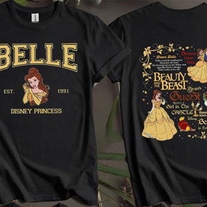 2-seitig Disney Prinzessin Belle 1991 Vintage T-Shirts für Männer, Frauen und Kinder - Größen S bis 5XL | Damen T-Shirts erhältlich AB85-2