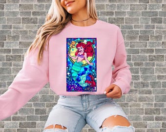 Camiseta, sudadera con capucha y mono unisex de la princesa Ariel de Disney / Estampado DTF premium / Estilos vintage y estéticos / N102