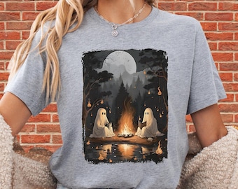 Halloween Ghost Unisex T-Shirt Hoodie Sweatshirt Romper | Premium DTF Print | Vintage & Aesthetic Styles | N219