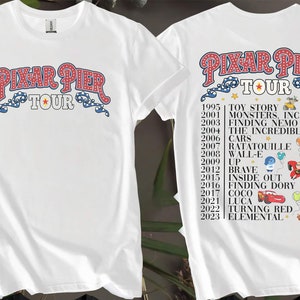 2-seitiges Pier Tour Characters Fest 2024 Benutzerdefinierte T-Shirts für Männer, Frauen und Kinder - Größen S bis 5XL | Damen-T-Shirts erhältlich AB119-2