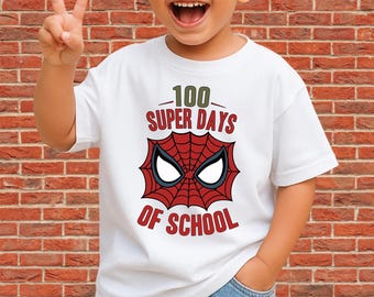 Spiderman 100 Schultage Unisex T-Shirt Hoodie Sweatshirt Strampler | Premium DTF Druck | Vintage & Ästhetische Stile | N417