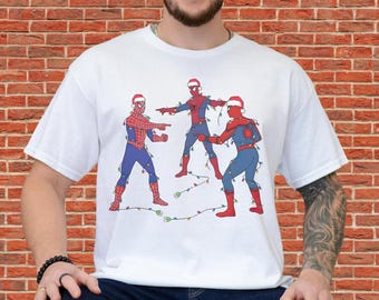 Spiderman Weihnacht Unisex T-Shirt Hoodie Sweatshirt Romper | Premium DTF Druck | Vintage & Ästhetische Stile | N418