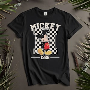 Mickey Mouse, vintage retro Disney custom T-shirts voor heren, dames en kinderen - maten S tot 5XL | Dames-T-shirts beschikbaar: K6