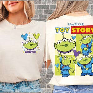 personalized toy story alien design custom name disney family vacation tshirt,hoodie,sweatshirt,romper adults kids matching outfit.