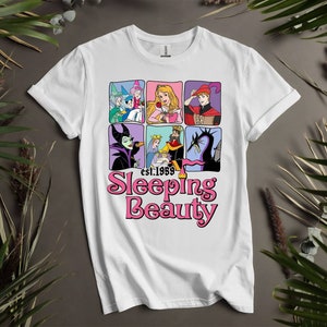 Disney Sleeping Beauty Characters Group 1959 T-shirt personalizzate per uomo, donna e bambino - Taglie dalla S alla 5XL / T-shirt da donna disponibili K368