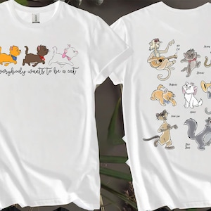 2-seitig Disney The Aristocats Cute Jeder Benutzerdefinierte T-Shirts für Männer, Frauen und Kinder - Größen S bis 5XL | Damen T-Shirts erhältlich AB55-2