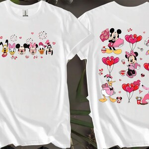 2-seitiges Micky Freund Happy Valentine Day 2024 T-Shirt für Männer, Frauen und Kinder - Größen S bis 5XL | Damen T-Shirts erhältlich AB93-2