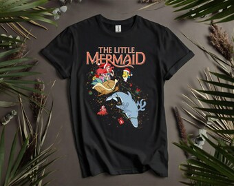 Disney The Little Mermaid Christmas T-Shirts, Hoodie for Men, Women, and Kids - Sizes S to 5XL | Ladies' T-Shirts Hoodie Available AD721
