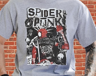 Spiderman Punk Unisex T-Shirt Hoodie Sweatshirt Strampler | Premium DTF Druck | Vintage & Ästhetische Stile | N419