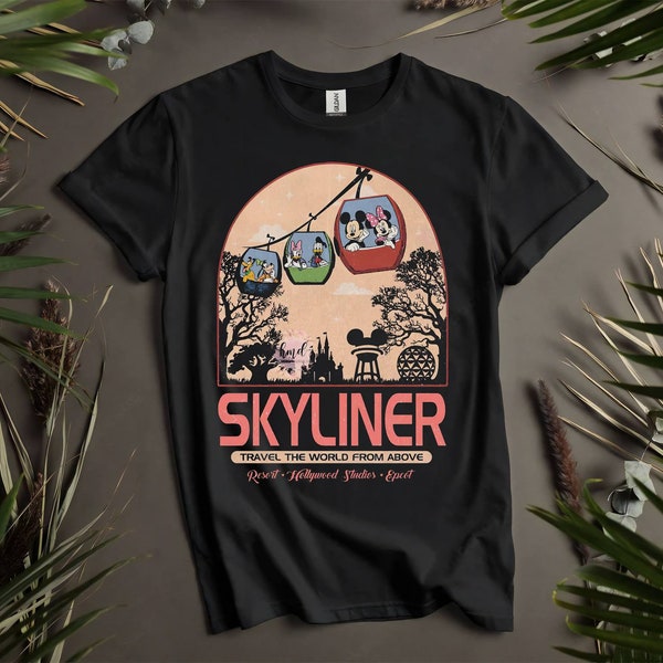 Disney Skyliner Travel The World From Above T-shirts personnalisés pour hommes, femmes et enfants - Tailles S à 5XL | T-shirts pour femmes disponibles K367