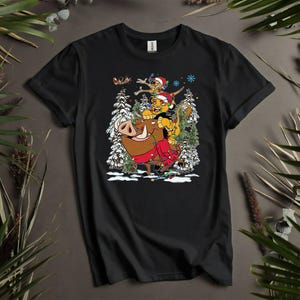 Disney König der Löwen Simba Timon benutzerdefinierte T-Shirts, Hoodie für Männer, Frauen und Kinder - Größen S bis 5XL | Damen T-Shirts Hoodie Verfügbar AD440