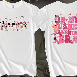 2-seitiges Vintage My Disney Era Valentinstag benutzerdefinierte T-Shirts für Männer, Frauen und Kinder - Größen S bis 5XL | Damen-T-Shirts erhältlich AB107-2