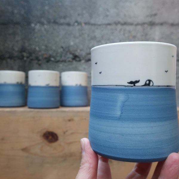 FABRIQUÉ sur COMMANDE ~ Orca Cups (sans anse) ~ 15 % des recettes sont reversés au Center for Whale Research