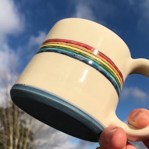 MADE to ORDER Rainbow Mug, Pride Mug, LGBTQIA Mug 15% of sales will go to the Tacoma Rainbow Center Rainbow Stripes