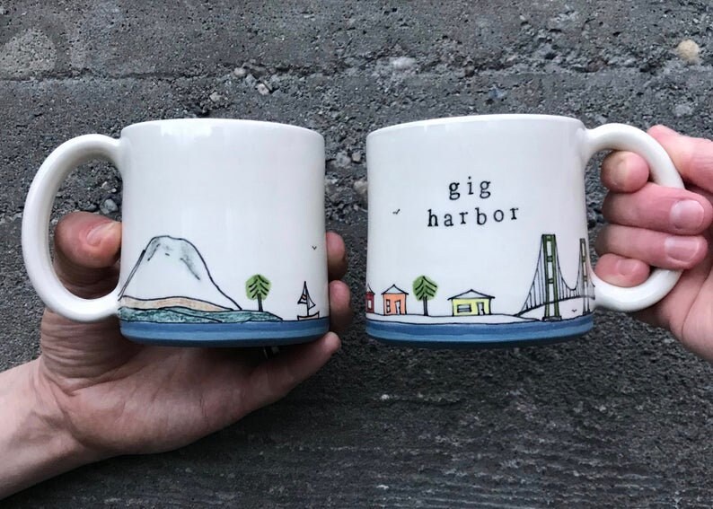 MADE TO ORDER ~ Tacoma Area Mugs (Gig Harbor, Browns Point, Fircest ...