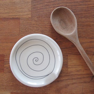 MADE to ORDER Black and White Spoon Rest various styles spiral