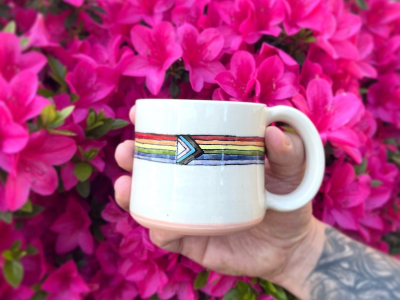 MADE to ORDER Rainbow Mug, Pride Mug, LGBTQIA Mug 15% of sales will go to the Tacoma Rainbow Center image 4