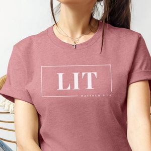 LIT Matthew 5:14 Christian Shirt, Scripture Shirt for Women, Bible Verse Gift, Christian Apparel for Women, Boho Christian Shirt, Jesus Tee