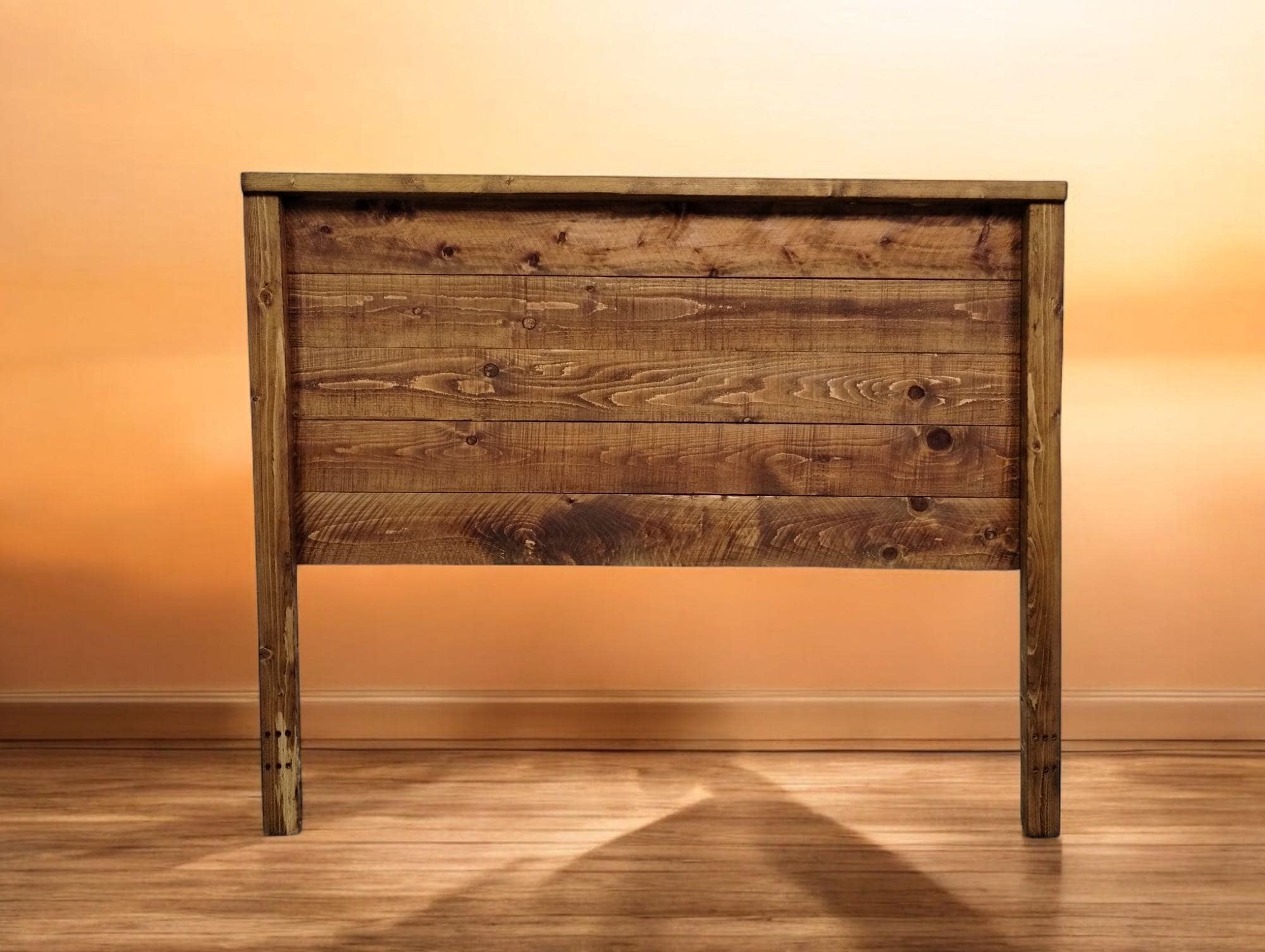 Cabecera rústica de madera maciza de roble dorado, hecha a mano, tamaño King/Queen/Full/Twin, fabricada en EE. UU.