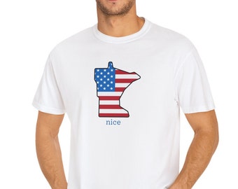 Comfort Colors, Minnesota Nice, USA Flag, Unisex Garment-Dyed T-shirt